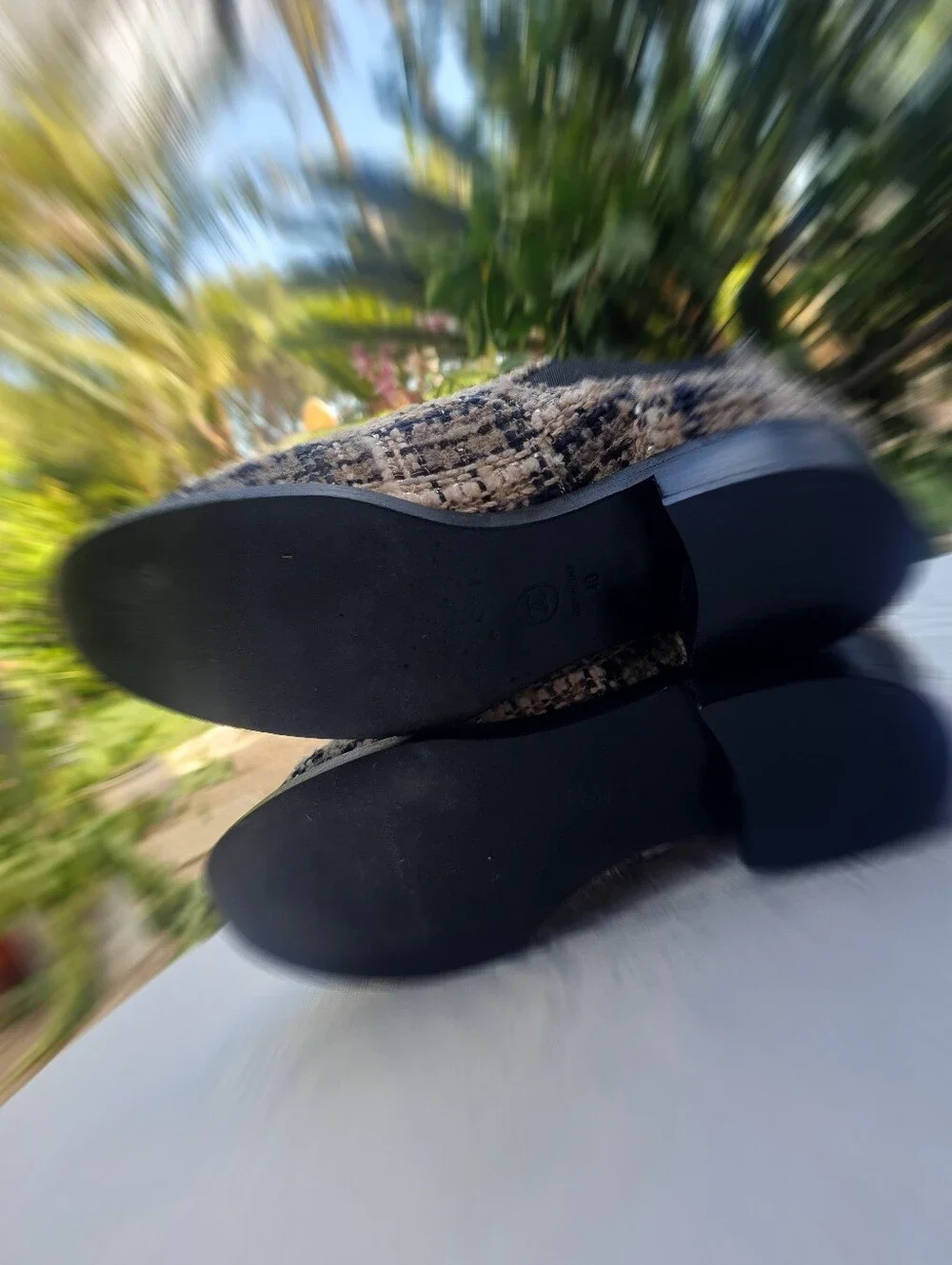 CHANEL Tweed Chelsea Ankle Leather Booties in Beige and Black Size 40 Made ITALY